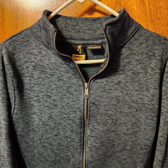 Women's Medium Browning Blue Fleece Lined Mock Neck Full Zip Jacket - Picture 1 of 10